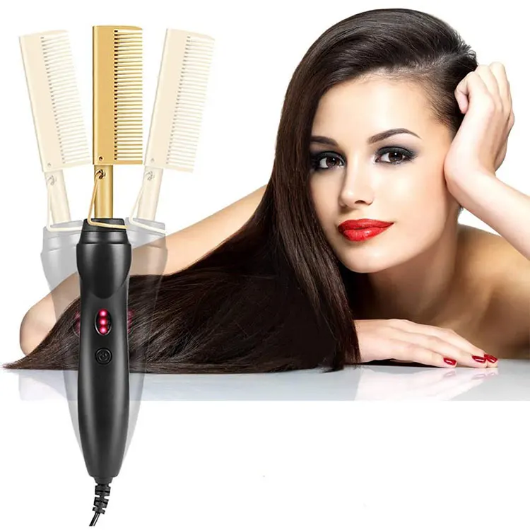  hot comb bling Fast Smoothing Electric Hair Straightener Brush Ceramic Heating Temperature