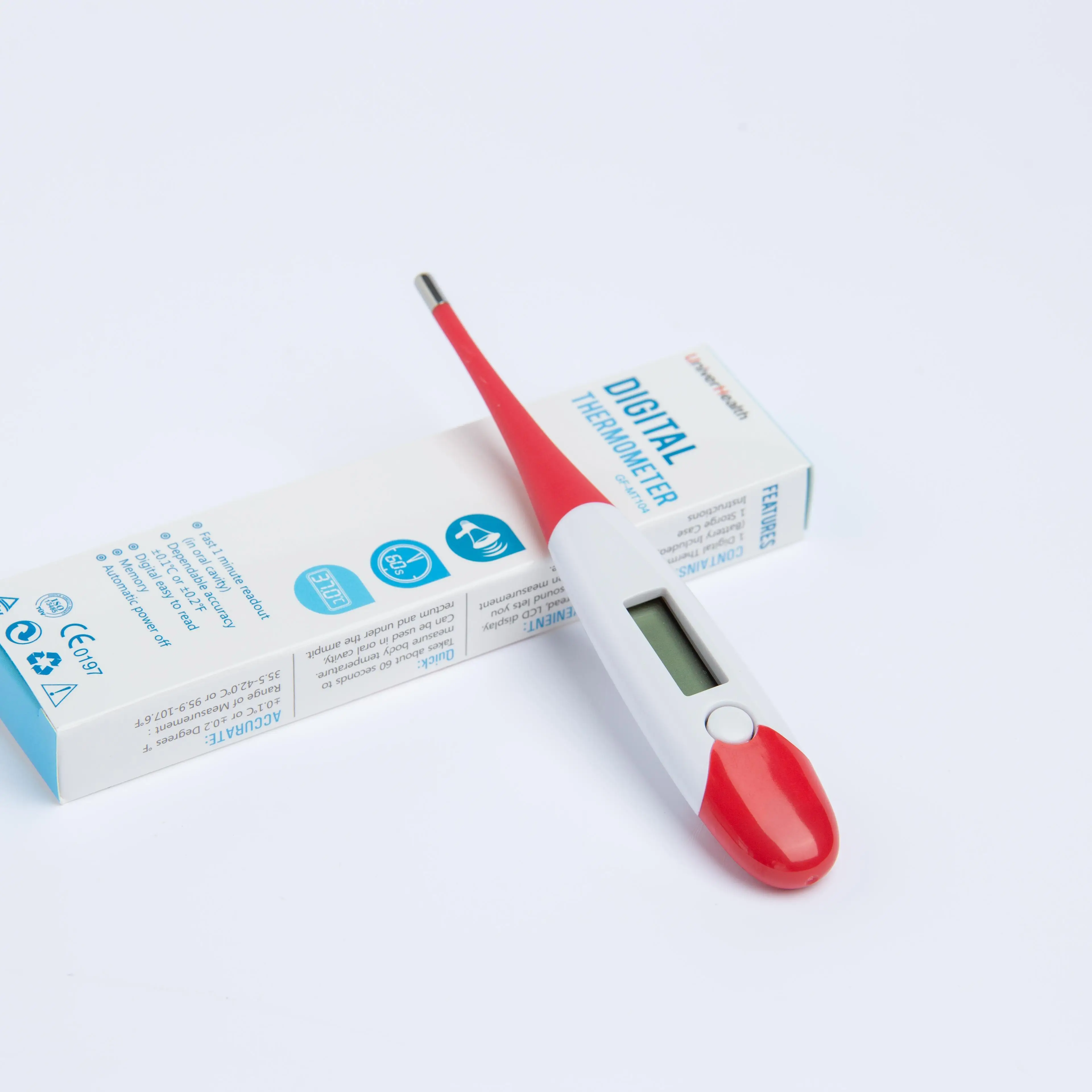 Digital Medical Baby Fever Oral Thermometer Rectal or Axillary Underarm Body Temperature Measurement with Backlit LCD Display