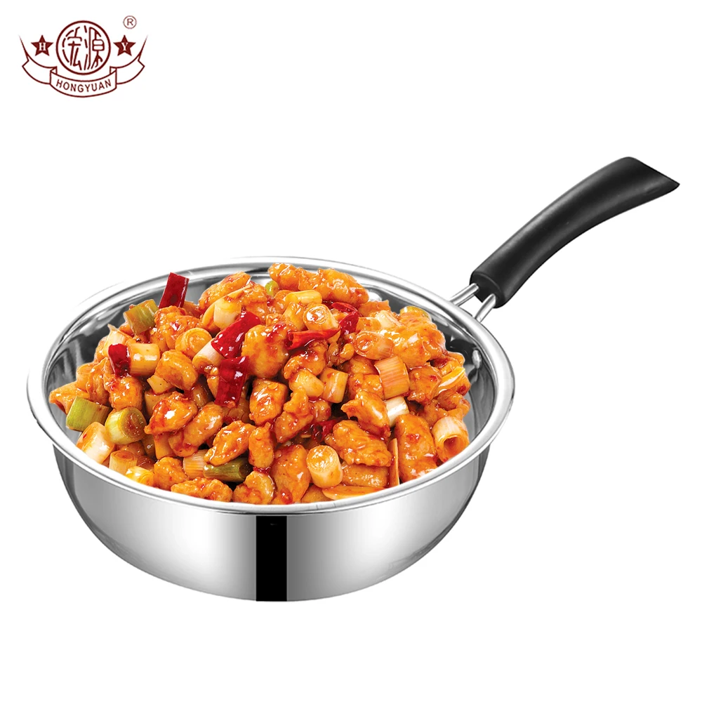 Kitchen cookware thickened mini single handle stainless steel frying pan