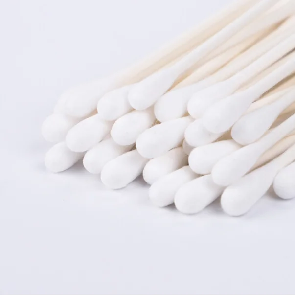 Hot sale Lanhine white cotton swab double round tip