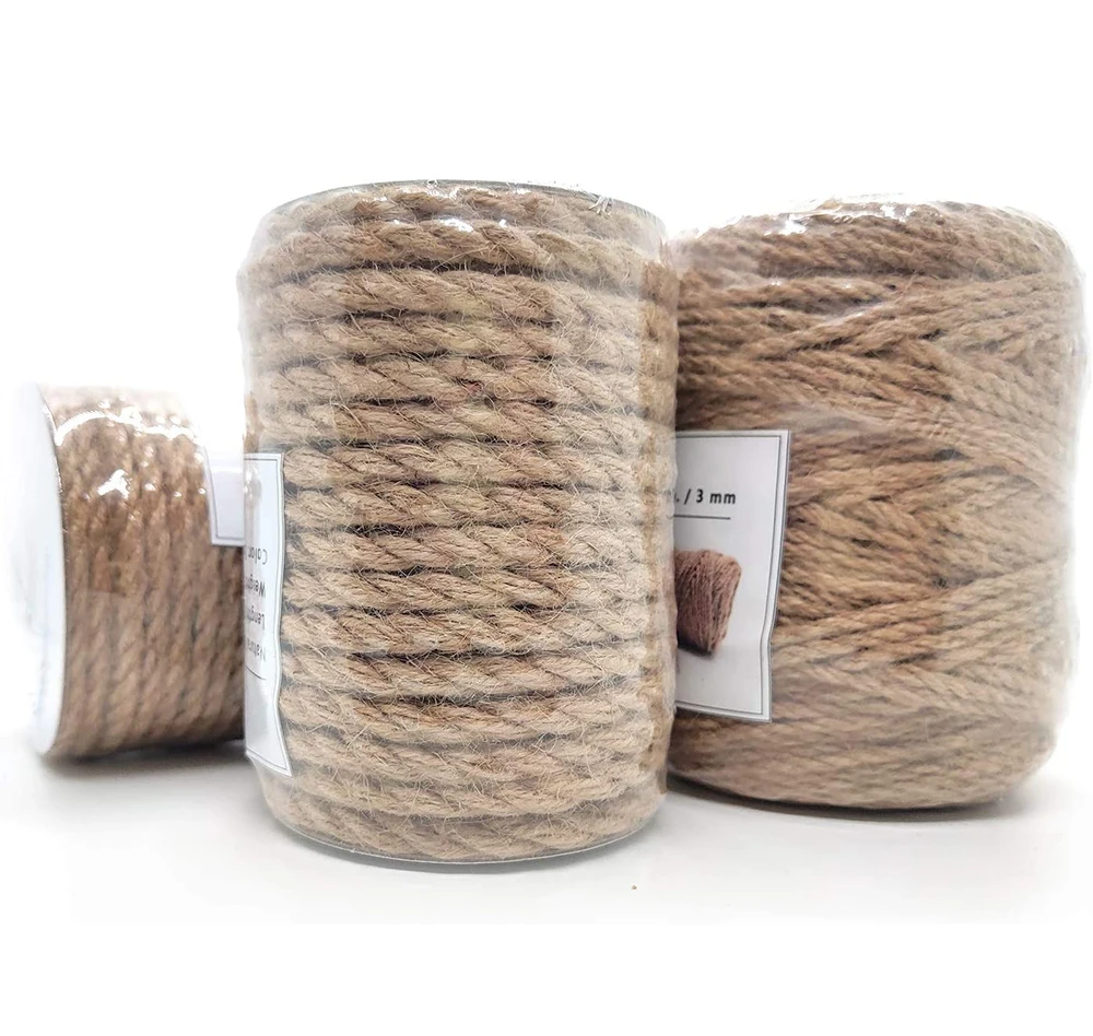 Cord Hemp Diy Handmade Knitting Vintage Twine Natural Color Crafts Bag Braided Jute Rope