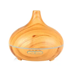 300ml Wood Grain Mist Air Humidifier Ultrasonic Aroma Therapy Essential Oil Diffuser with Colorful Lamp