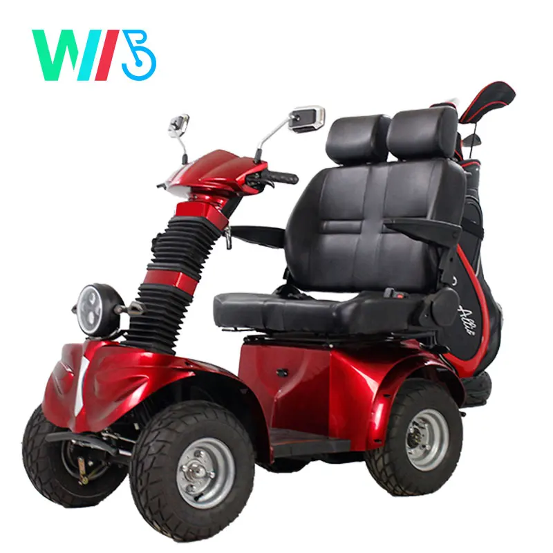 Outdoor 4-Wheel 2-Person Elderly Electric Scooter 2000W Power with 60V Voltage Disabled Handicapped Mobility Scooter Seniors