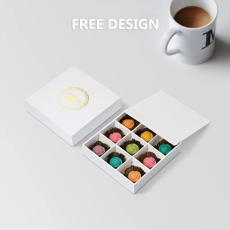 Luxury Hard Cardboard Magnet Box Chocolate Package Premium Empty Box With Lid Recycled Custom Logo Color Matt Lamination Divider