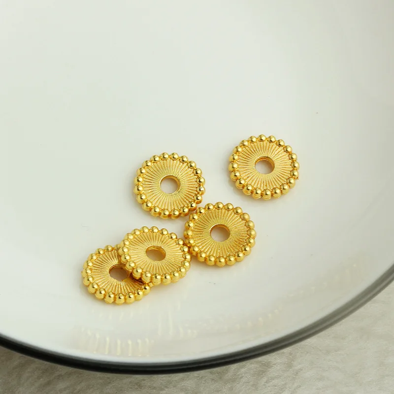 2405 tenglong sandgold Bag Gold Guarantee 11mm cut surface linen partition diy handmade accessories large round gasket