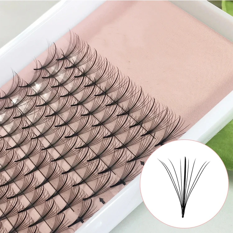 0.05 0.07 mm 9D/13D  russian volume pre made segment eyelash extension pointy base premade fan lashes