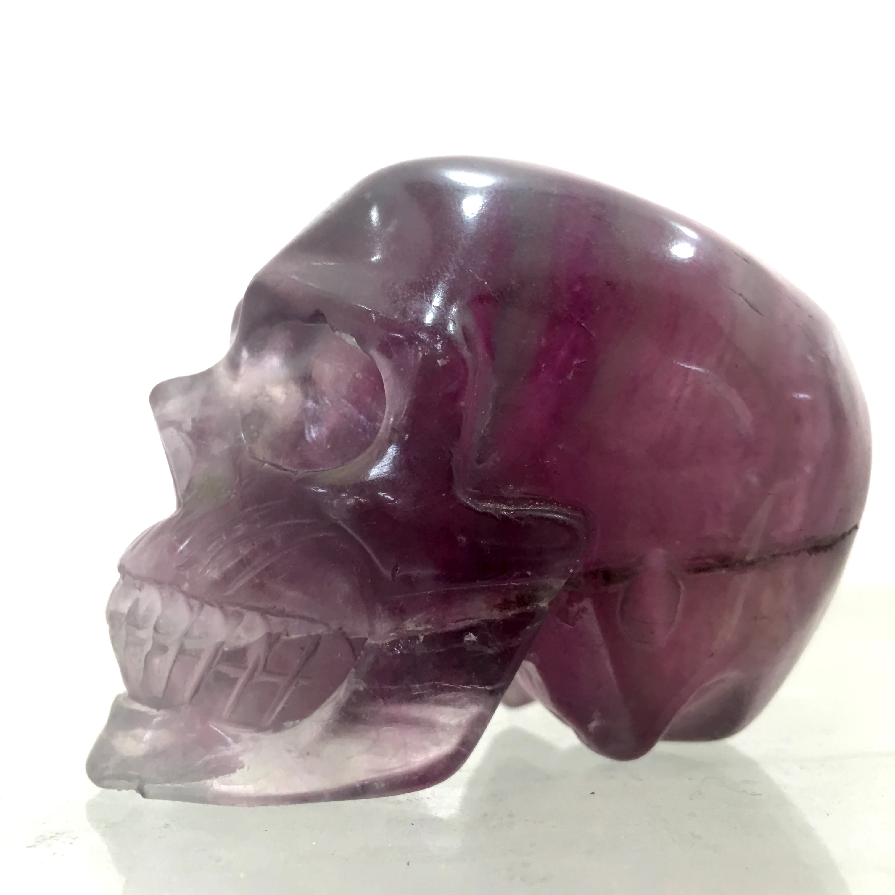 2 inch  Natural crystal skulls Customized  Carved Fluorite quartz Crystal Skulls