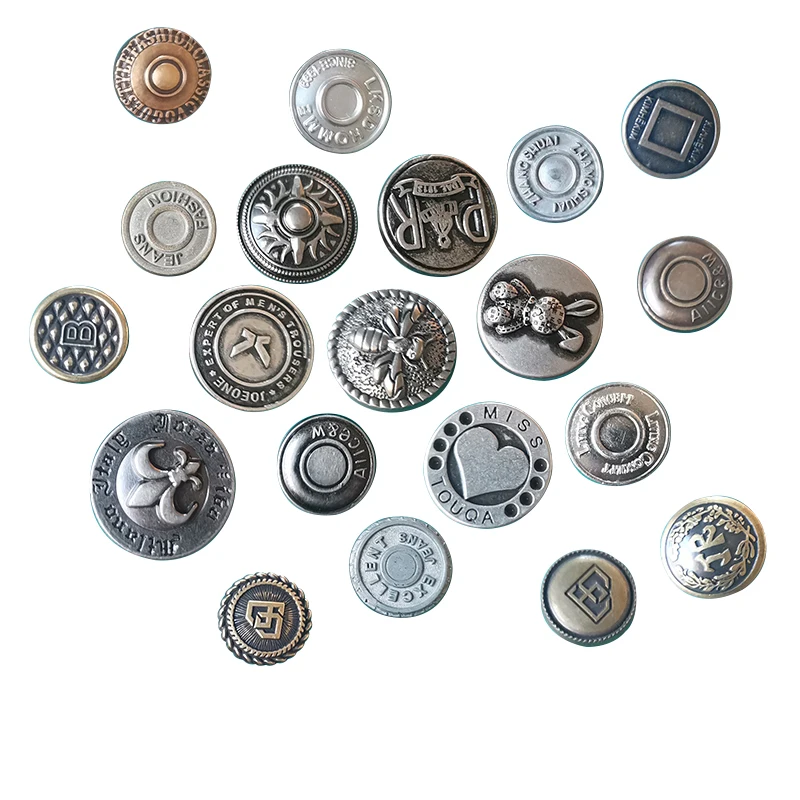 OEM and ODM custom jean button cross metal rivets zinc alloy jeans denim collection jeans buttons 17mm