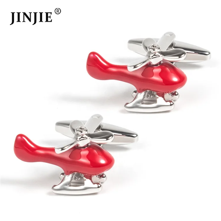 Wholesale Chinese factory red helicopter cufflinks gift for men