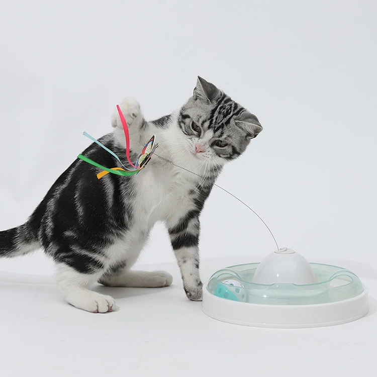 
Pet with Bell Ball New Butterfly Flying Electric Cat Toy Funny Cat Plate Cat Games 