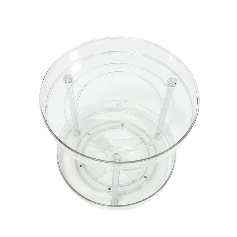 Two Layers Round Kitchen Turntable Organizer Decorative lazy susan Rotating Plastic Kitchen Organizer