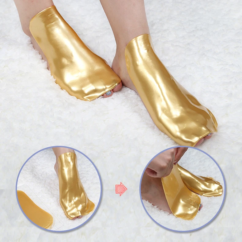 Private Label OEM 24k Gold Collagen Disposable Moisturizing Crystal Skin Care Foot Mask