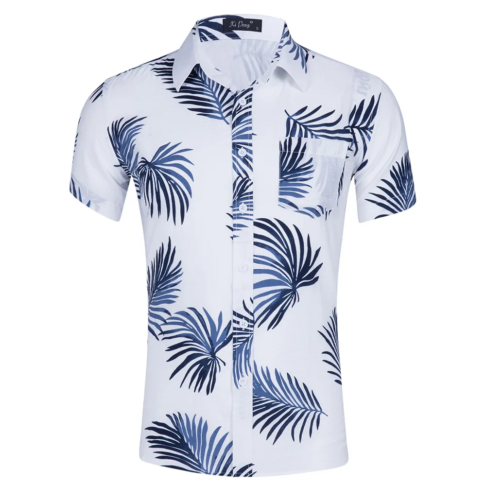 New Arrival High Quality Men Casual Summer Printed Button Down Short Sleeve Shirt hawaiian shirt