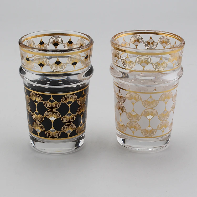 High quality hot sell 12 pcs 130ml glass teacup set morocco tea sets moroccan tea cup for morocco tea and water drinking