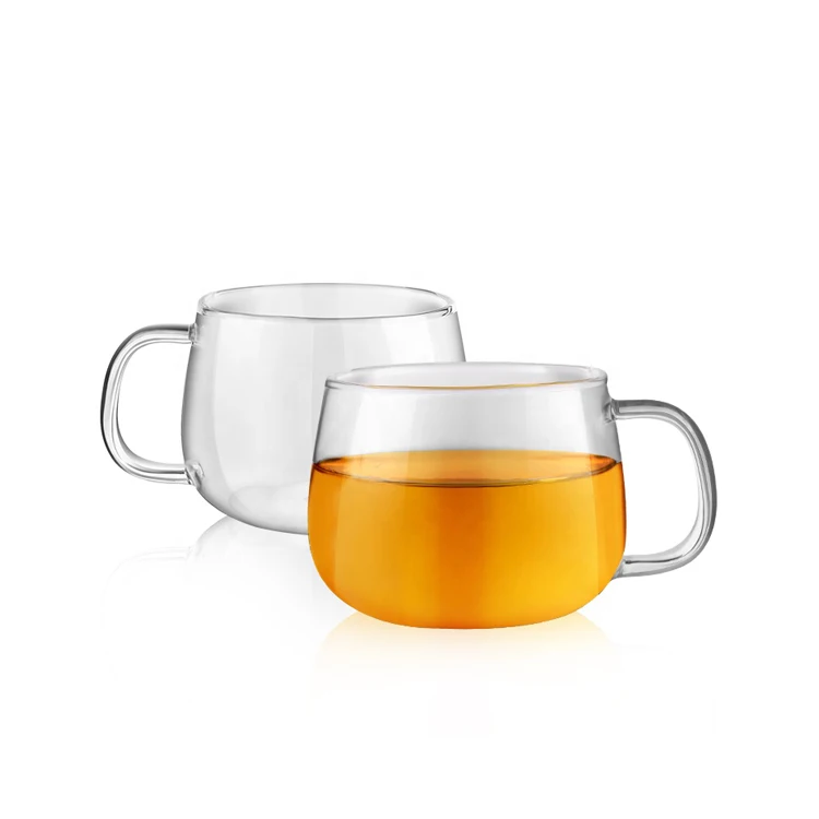 Стакан большого объема, высокая стеклянная чашка из боросиликатного стекла, одностенная дизайнерская стеклянная чашка для кофе с ручкой