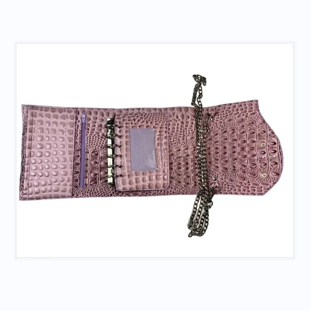 Croc Cash Binder Wallet Custom A7 Purple Customized Logo Promotion Customization Hardcover Vegan Leather Notebook Gua Crossbody