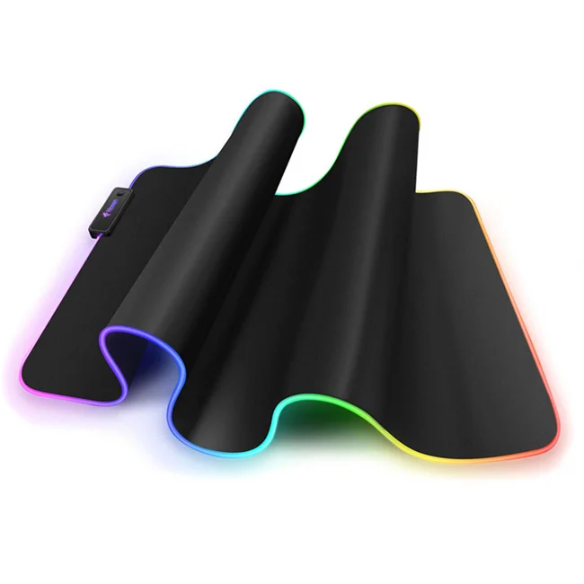 Пользовательский дизайн светящийся RGB LED резиновая база игровой коврик плоский для мыши rgb Коврик Для Мыши