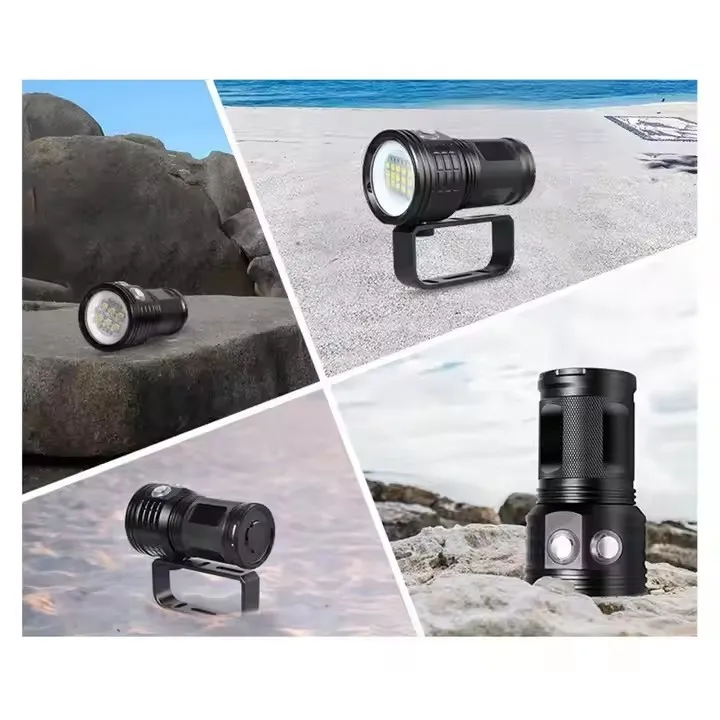 NEW Custom 50000 lumens underwater camera diving flashlight fill light with battery lens photography flashlight