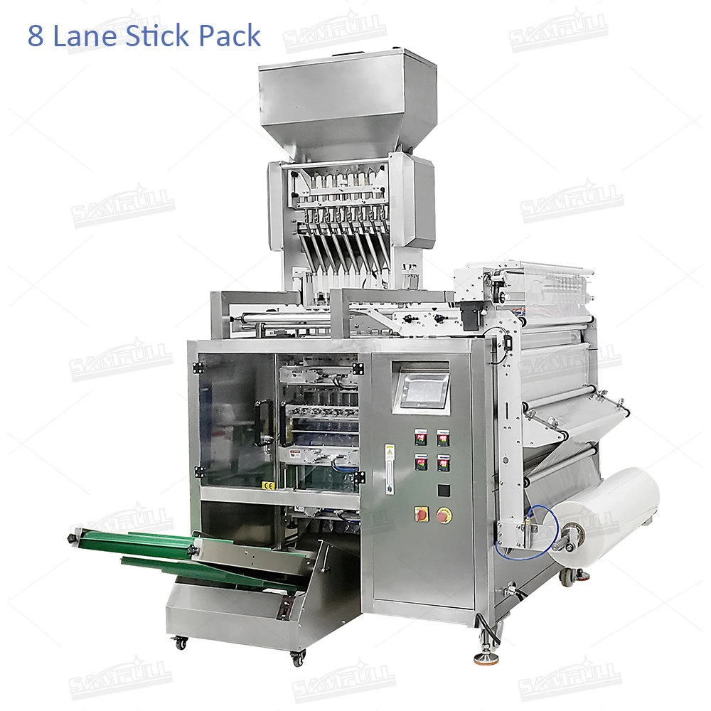 Automatic 4 side seal sachet packing machine for protein powder multi lane packing bagging machine for drink fruit powder