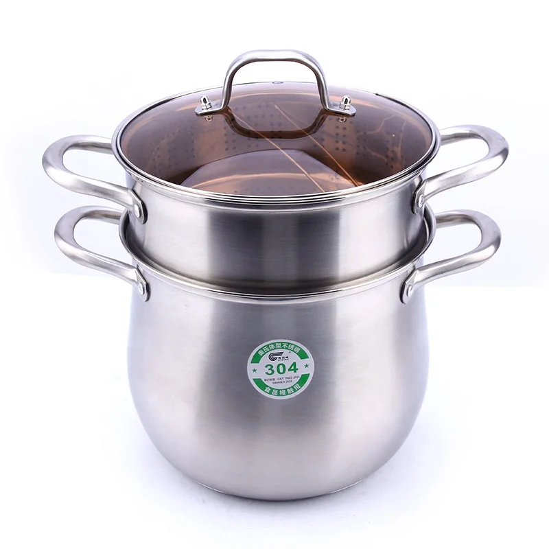 Multifunctional 304 material double steamer food high cooking pot for kitchen