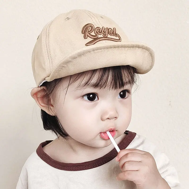 High quality print embroidery custom Baby hats Sun Protection Adjustable Travel Children Snapback Solid Color Kids Baseball Cap