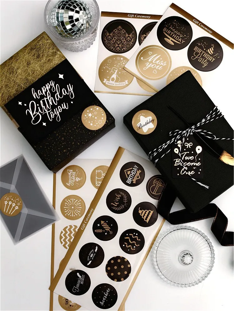 Custom Packaging  Color Stickers Labels For Shipping Boxes Gift Boxes Shopping Bag With Logo Printed Free Design