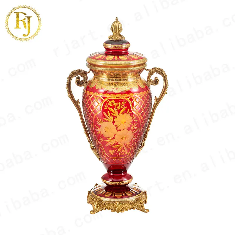 Dubai Turkey Complete Gift Dinnerware Candy Sweet Storage Jars Idishlar Pattern Chinni Posuda Color Crystal Glass Candy Jar