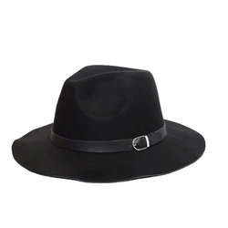 Wool Hats Wide Brim Panama Vintage Ladies Women Fedora 100% Polyester Unisex Adults Winter Plain Ribbon & Rope Fedoras Unisex