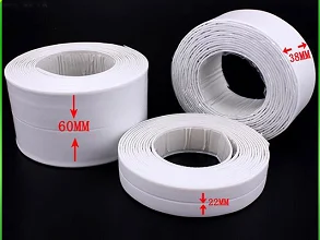 Caulking Strip -an ideal substitute for traditional caulking sanitary strip 22mmx3.35m seals tape peel and stick caulk