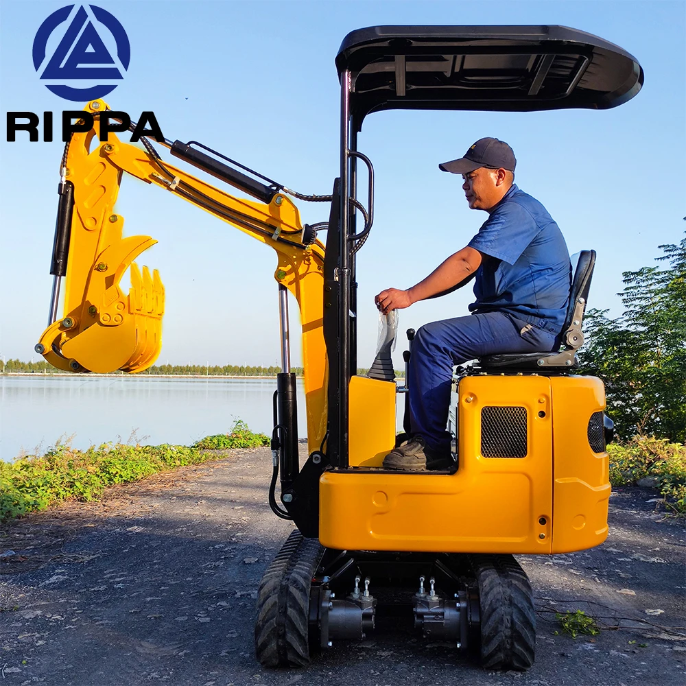 Rippa Mini Small Micro Crawler Bagger Digger Excavators Machine 2t 0.8 1.2 1.5 2 Ton 1Ton
