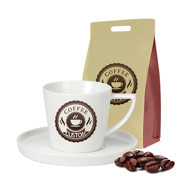 OEM ODM Porcelain Custom Logo Tea Cup And Saucer Decal Coffee Mug With Saucer