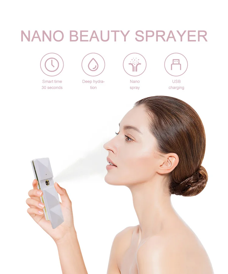 
Sliding Design Mini Handy Black Nano Mister nano sprayer facial steamer steam machine nano mist sprayer 