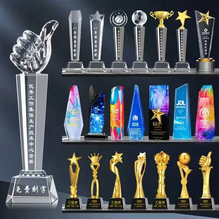 Wholesale Blank K9 Glass Trophy Custom 3D Crystal Glass Awards and Trophies for Corporate Recognition and Celebrations