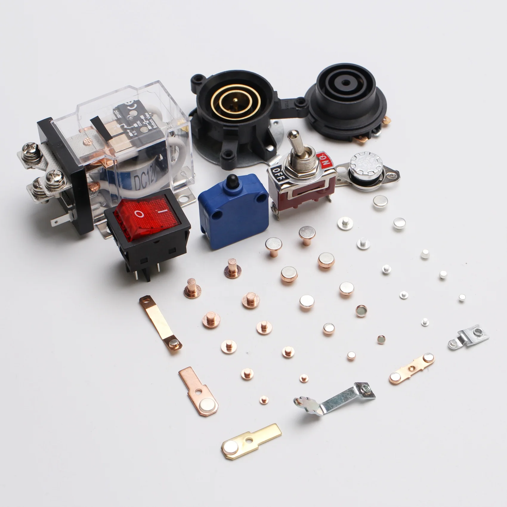 AgNi12 trimetal electrical contact rivet for micro electric brush