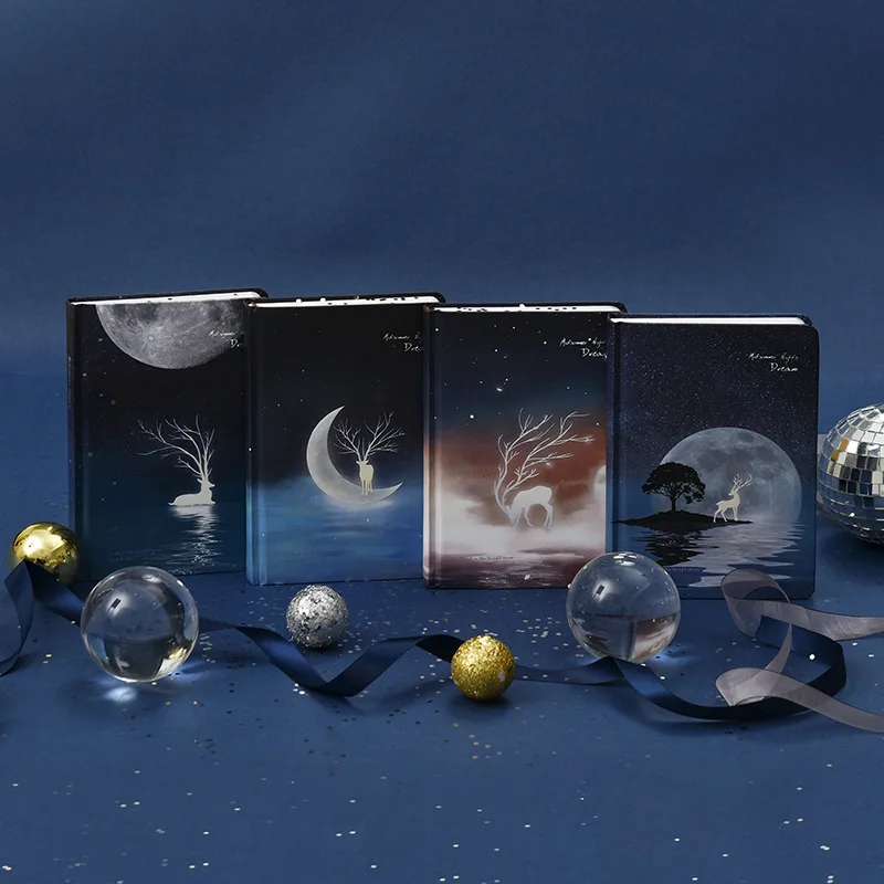 ISO 9001-2008 Wholesale Custom Dark Blue Moon Daily Weekly Black Notebook Paper Study Planners And Organizers