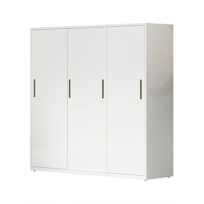 Factory Wholesale Cheap Iron Almirah Locker Closet Storage Wardrobe Steel 2 Sliding Painting Door Metal Wardrobe with Mirror