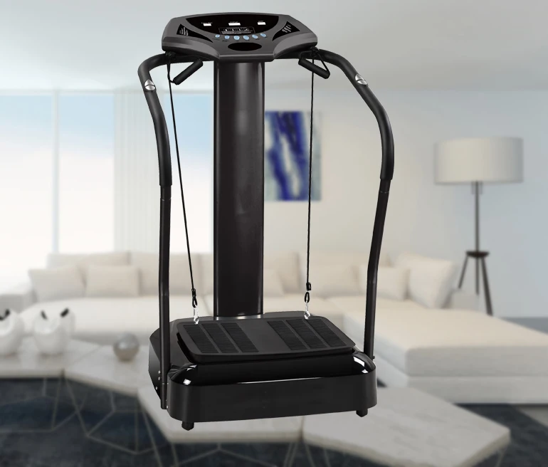 Body fit and shape workout platform vibration massage Crazy Fit Machine with Elastic Ropes and Heart Rate