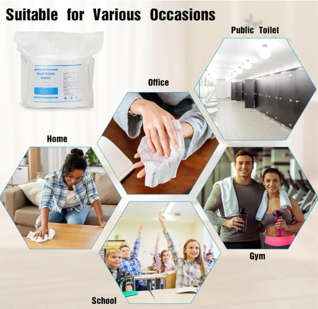 Fitness Gym Equipment Wipes 4 Rolls of 800 Pre-Moistened Cleaning Refill Wet Wipes