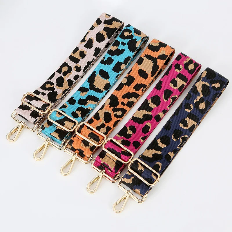 Wholesale Leopard Design Bag Accessories Parts Replacement Belts Nylon Handle Woven Shoulder Bag Straps Adjustable For Bags