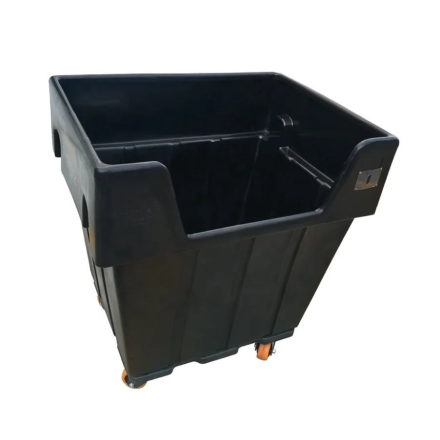 Wet &Dry HDPE Rotomold Rectangular Plastic Laundry Linen Trolley Carts With 500L
