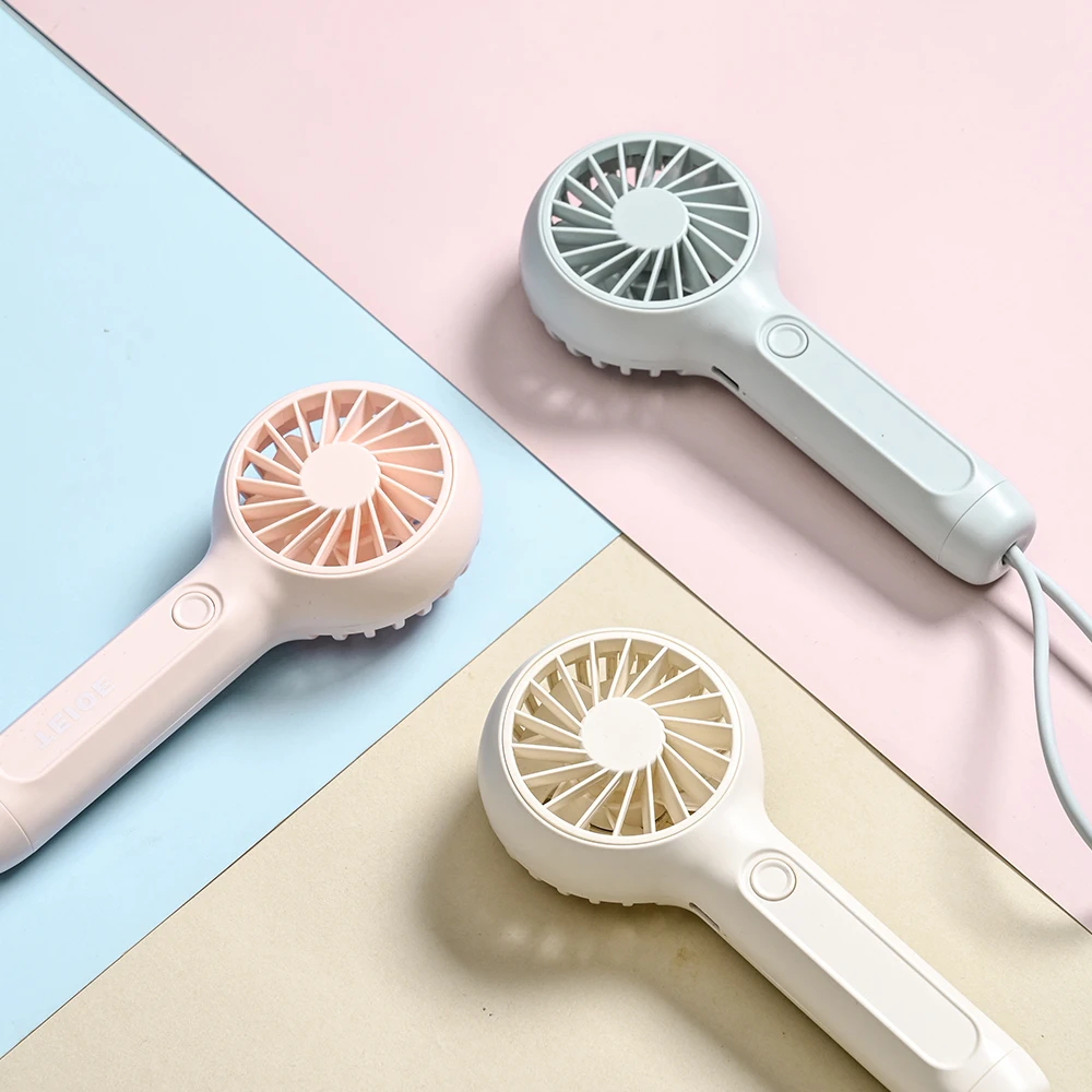 2024 Newest portable mini rechargeable outdoor use with power cord lanyard BLDC portable summer air cooling  fan