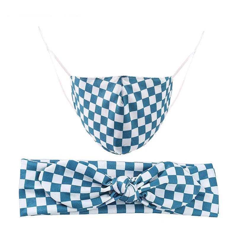 Новая корейская модная индивидуальная ретро-повязка для волос в клетку, эластичная зеленая повязка для волос для макияжа