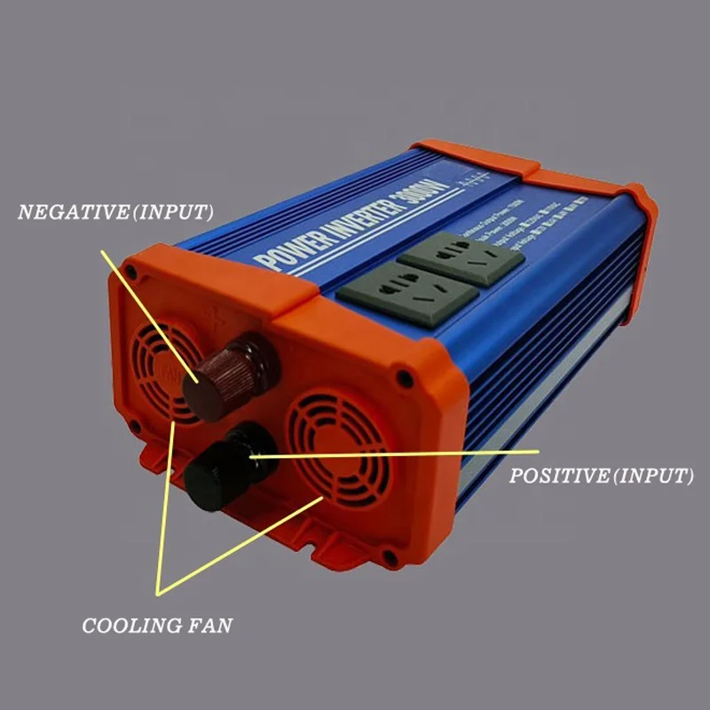 TYPE C Pure Sine Wave Inverter 1000W 3000W 3kw 3kva Home Battery Power DC 12V 24V 48V TO AC 110V 220V Color Display Converters