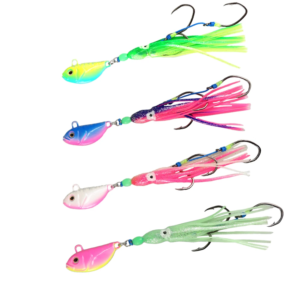 Jig artificial lure jigging head soft lure octopus bait lure with hooks big game sea fishing for jig