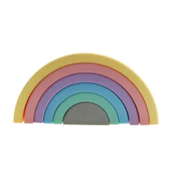 Building Block Stacking Toy Rainbow Geography Silicone Stacker Toy Baby Silicon Teething Stacking Toys