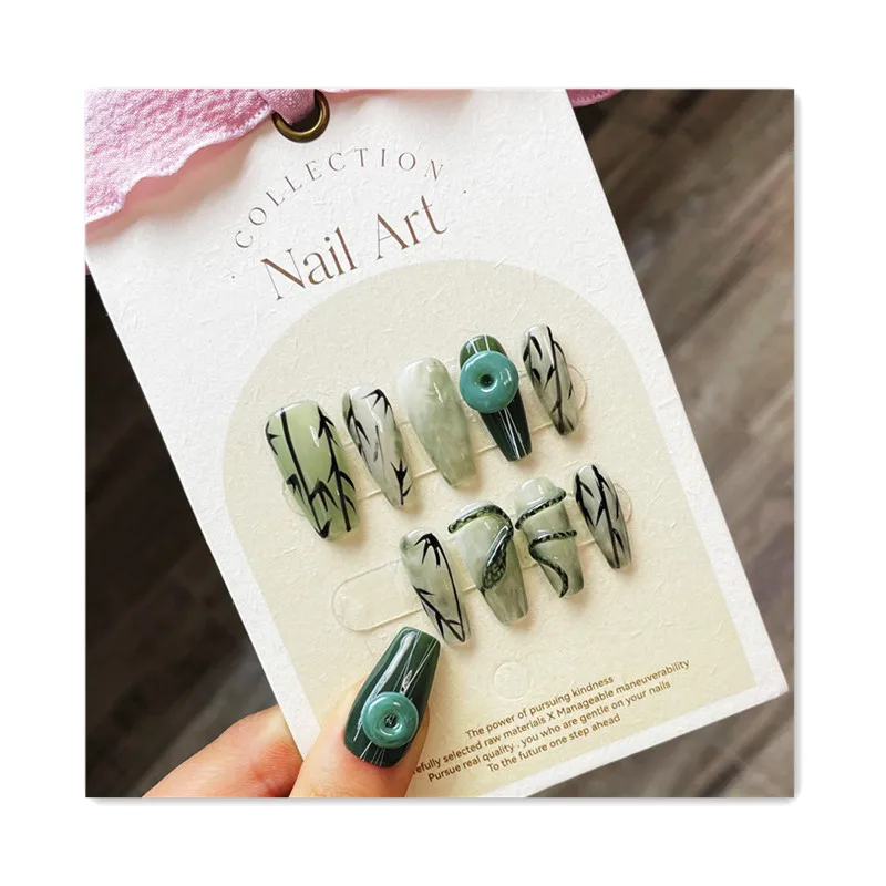 Rhinestone Nail Supplies OEM Custom Short Acrylic False Nail Gel Wholesale glazed donut press on nails