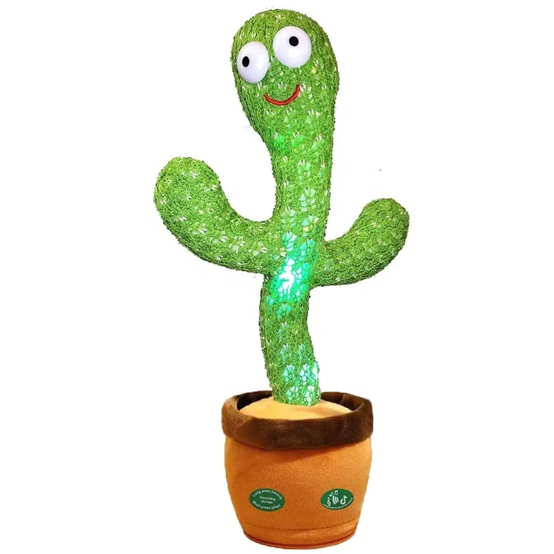 Battery Rechargeable Audio Recording Retelling Talking Novel Musical Toys Dancing Talking Cactus Baby Mimicking Toys