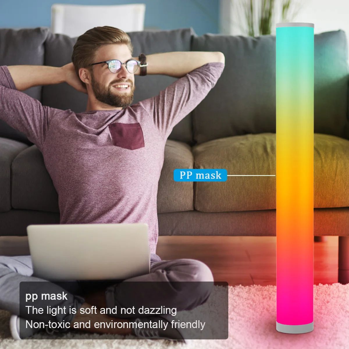  Цилиндрические напольные лампы Rgb Abs WIFI BTLed сменные CCT с дистанционным управлением напольная лампа для