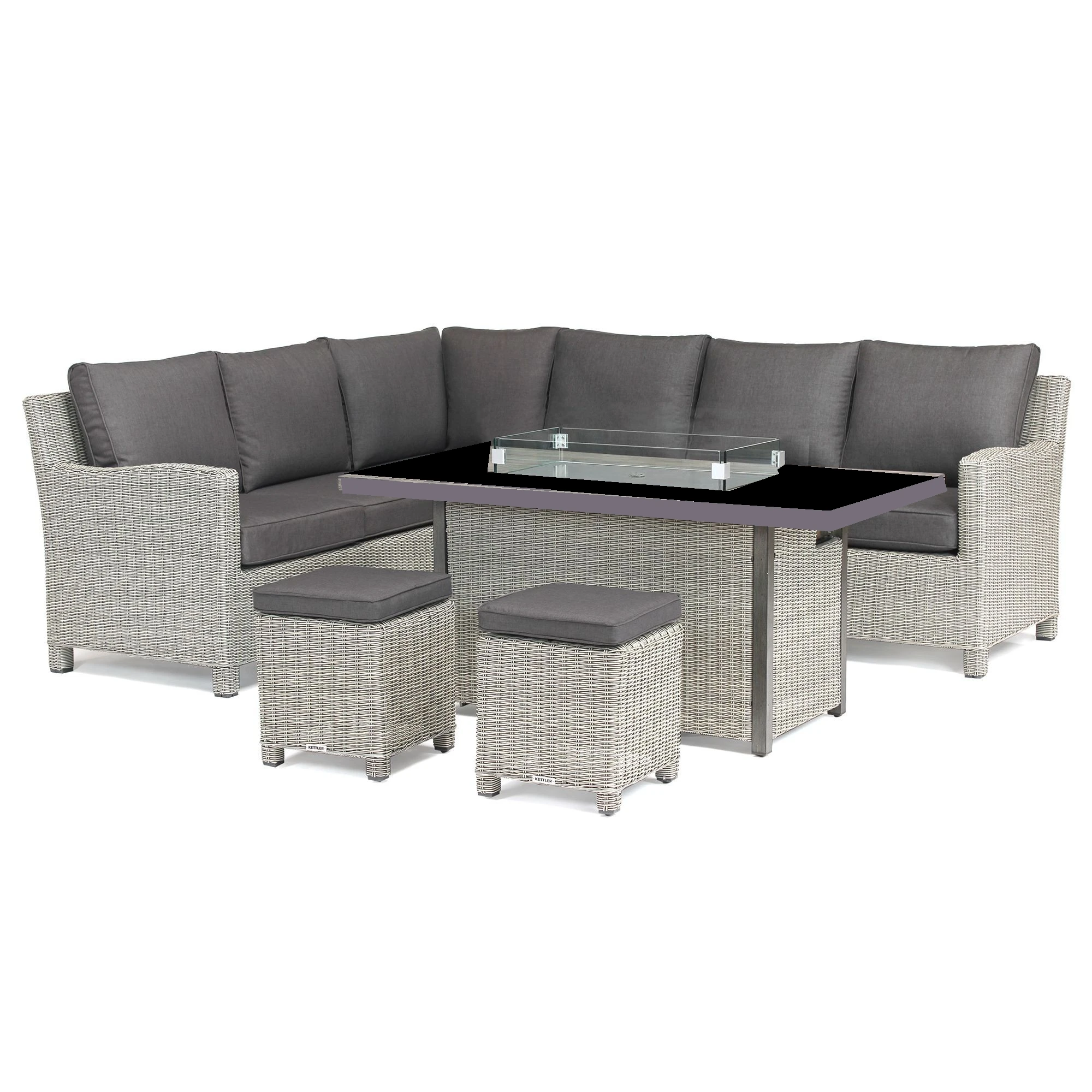 9 seats luxury design gas firepit  table set with linear burner and barbecue plate outdoor furniture