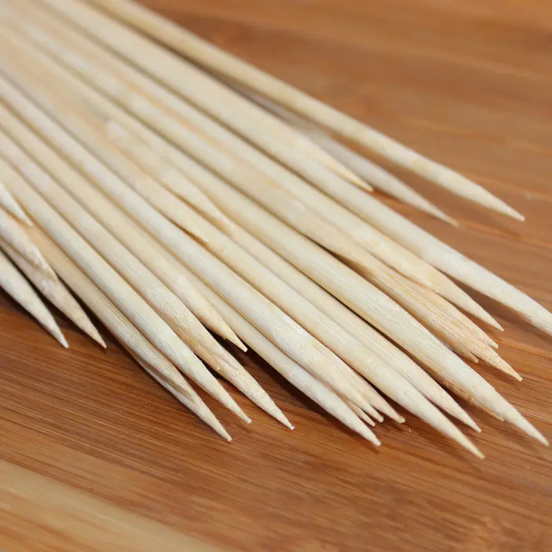 Wholesale Biodegradable barbecue bamboo round kebab stick BBQ bamboo skewer